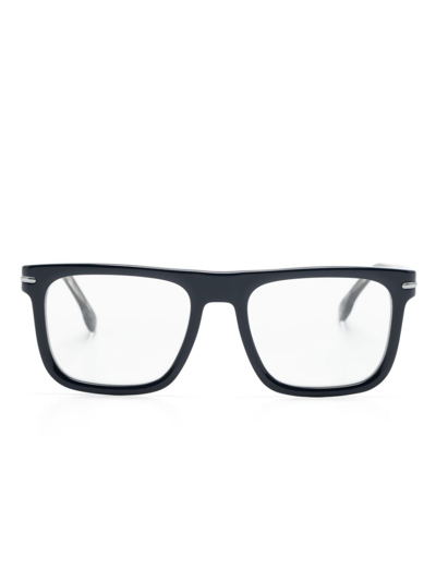 Carrera Stripe-detail Square-frame Glasses In Blue