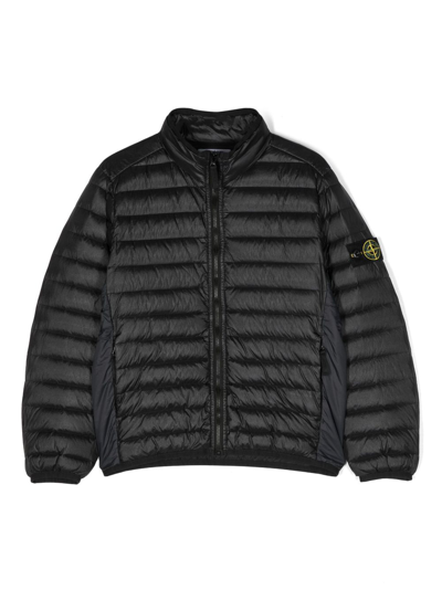 Stone Island Kids' Compass-logo Padded Jacket In Black