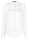 Balmain Silk Shirt With Padded Shoulders In White
