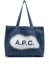 Apc Diane Denim Tote Bag In Blue