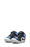 Jordan Kids' Nike Air  1 Crib Bootie In University Blue/ Black/ White