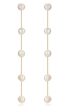 Ettika Dripping Freshwater Pearl Linear Drop Earrings In Gold