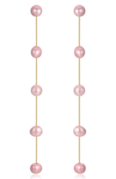 ETTIKA ETTIKA DRIPPING FRESHWATER PEARL LINEAR DROP EARRINGS