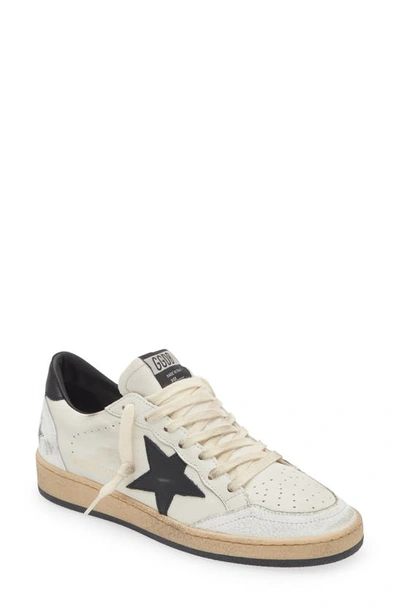 Golden Goose White And Black Ball Star Leather Trainers