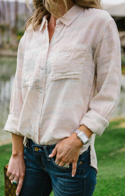 Sanctuary Favorite Boyfriend Shirt In Blush Camo In Beige