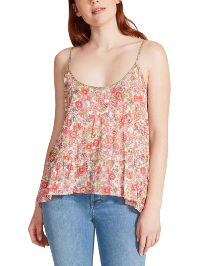 Steve Madden Marigold Womens Cotton Gathered Tank Top In Multi