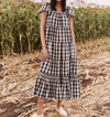 THE GREAT THE NIGHTINGALE DRESS IN NAVY HEART CHECK