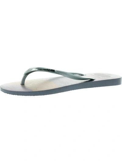 Havaianas Alpargatas Womens Flat Slip On Flip-flops In White