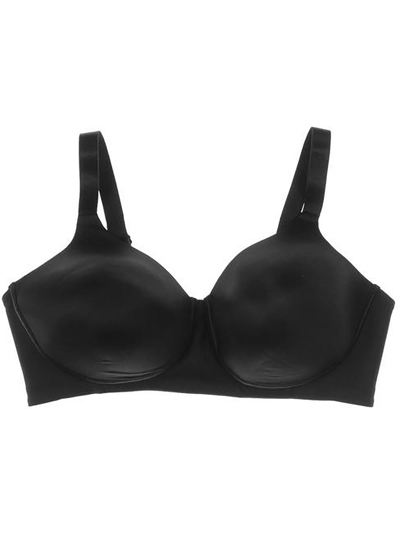 Vanity Fair Women's Beauty Back Full Figure Wirefree Extended Side And Back Smoother Bra 71267 In Midnight Black