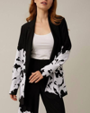 JOSEPH RIBKOFF FLORAL BORDER BLAZER IN BLACK/WHITE