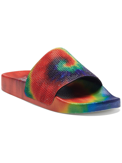 Inc Peymin 53 Womens Tie-dye Slip On Slide Sandals In Multi