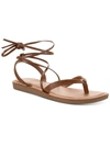 Sun + Stone Maggie  Womens Thong Slip On Strappy Sandals In Brown