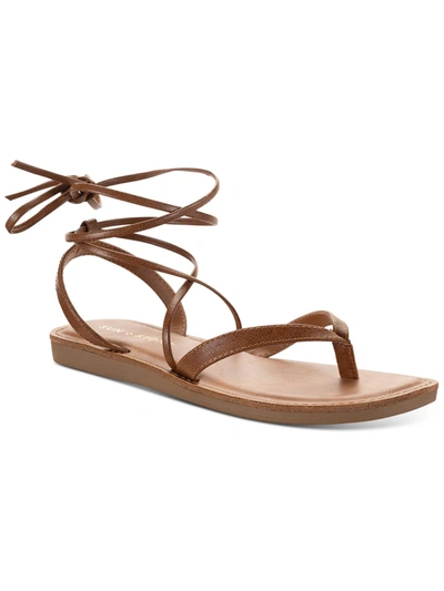 Sun + Stone Maggie  Womens Thong Slip On Strappy Sandals In Brown