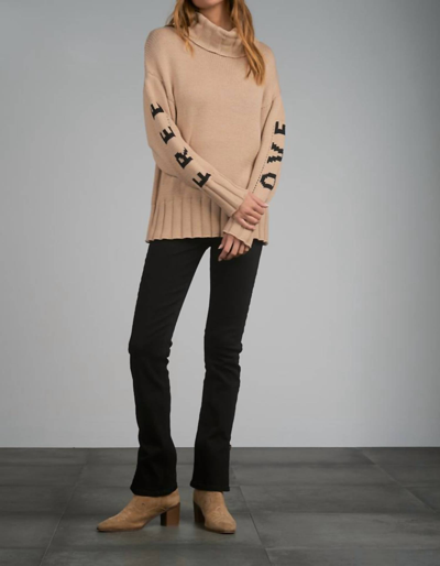 Elan Free Love Cozy Sweater In Taupe In Beige