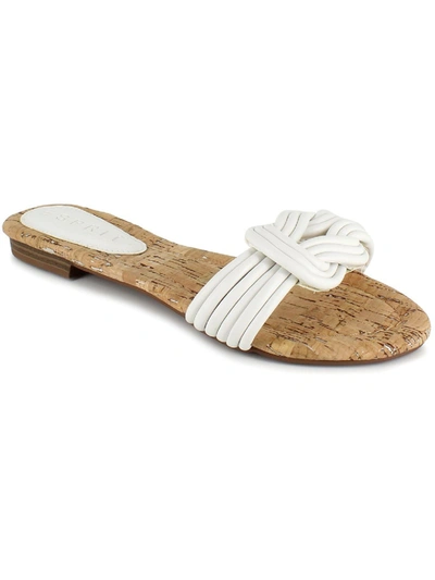 Esprit Katelyn Womens Faux Leather Flip Flop Flat Sandals In White