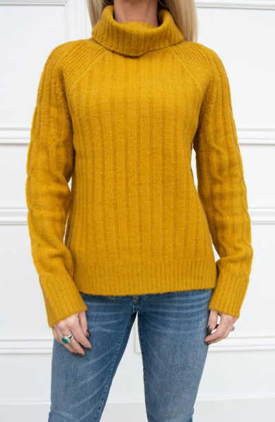 Rd Style Cable Knit Sweater In Dijon In Yellow