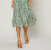CURRENT AIR LASALLE OPEN BACK MIDI DRESS IN FLORAL SAGE