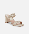 Dolce Vita Paily Heels In Light Gold Metallic Stella Suede In Beige