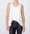 STATESIDE VISCOSE SATIN HANDERCHIEF TANK IN WHITE