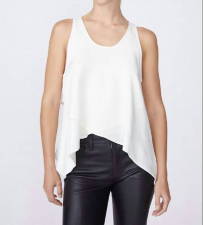 Stateside Viscose Satin Handerchief Tank In White