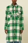 Frnch Solar Woven Coat In Green In Green