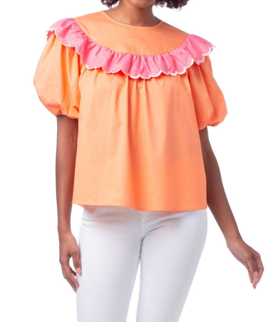 Crosby By Mollie Burch Frances Top In Colony Pink/bellini In Orange