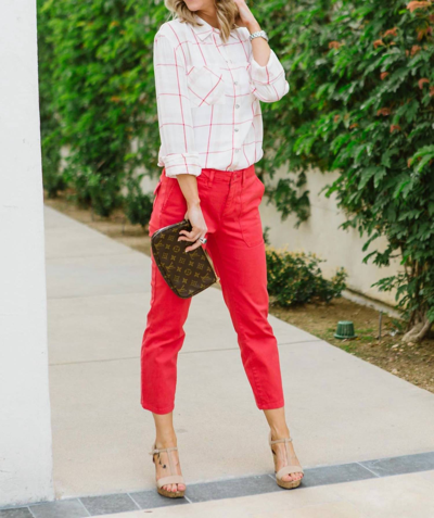 Sanctuary Favorite Boyfriend Shirt In Plaid In White