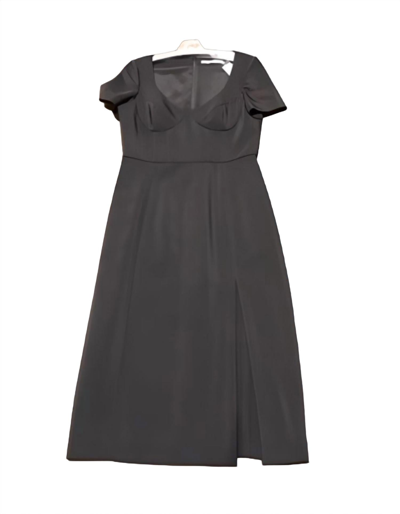 Jason Wu Short Sleeve Strech Viscose Fitted Dress In Black