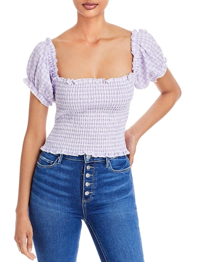 Chaser Womens Smocked Doll Cropped In Purple