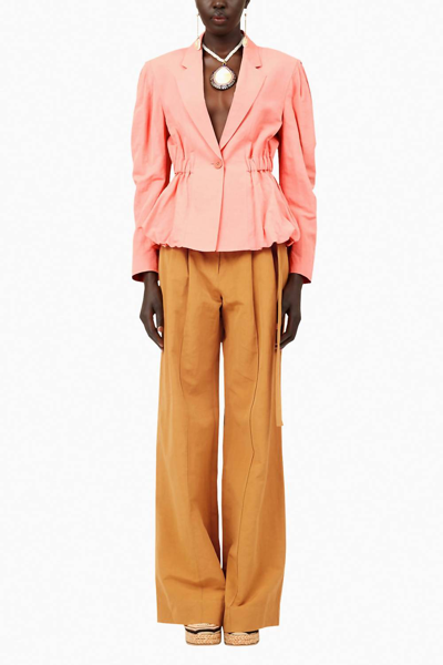 Ulla Johnson Marras Cinched-waist Peplum Jacket In Pink