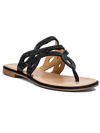 Gc Shoes Amelia Womens Leather Thong Flat Sandals In Black