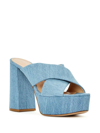 Gianvito Rossi Sheridan Denim Crisscross Platform Sandals In Multi