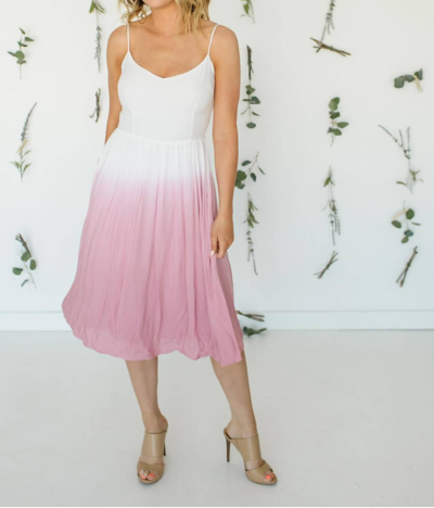Bb Dakota Pink Sunset Maxi Dress In White