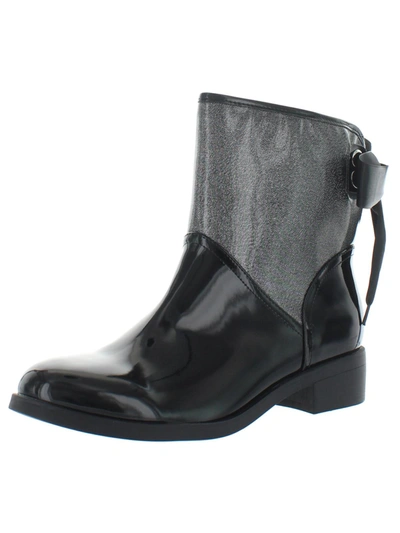 Beacon Emmy Womens Patent Metallic Rain Boots In Black