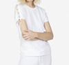 MICHAEL LAUREN RYLAND S/S LACE UP TEE IN WHITE