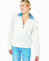 ADDISON BAY POPLAR PULLOVER IN WHITE/ COURTSIDE FLORAL