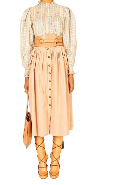 Ulla Johnson Juliette Skirt In Pale Oak In Pink