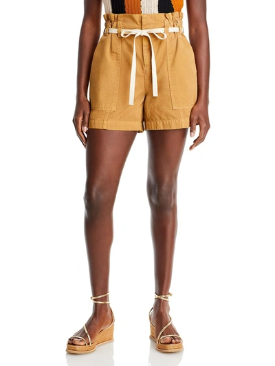 A.l.c Womens Denim Waist Tie Casual Shorts In Yellow