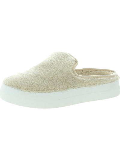 Dolce Vita Rush Womens Faux Fur Lined Slip On Mules In Beige