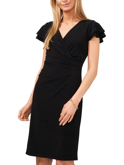 Msk Womens Knit Cap Sleeves Sheath Dress In Black