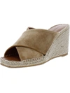 VINCE GAELAN WOMENS SUEDE SQUARE TOE WEDGE SANDALS