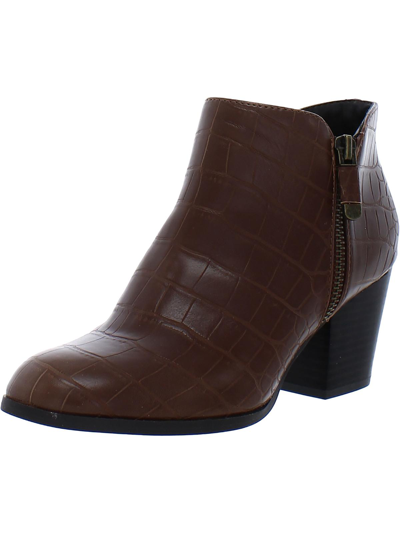 Style & Co Womens Ankle Almond Toe Ankle Boots In Brown