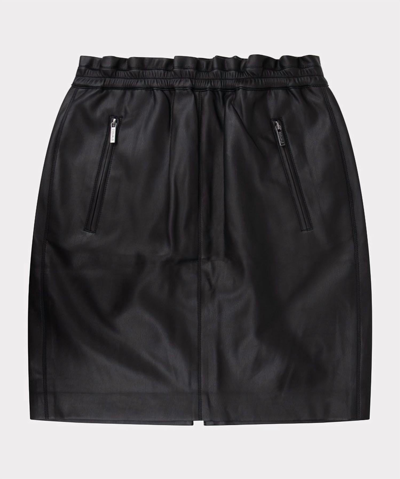 Esqualo Faux Leather Skirt In Black
