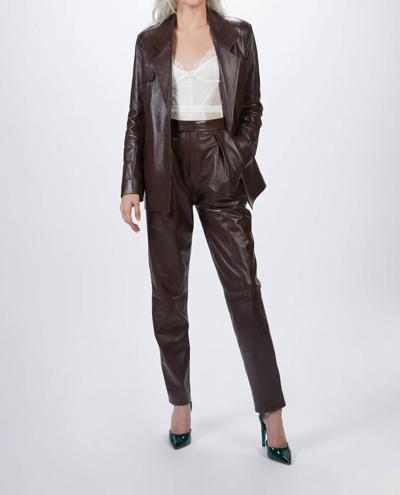 Zeynep Arcay Suit Leather Jacket In Plum In Brown