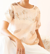 Eva Franco Rosita Top In Champagne Sparkler In Beige
