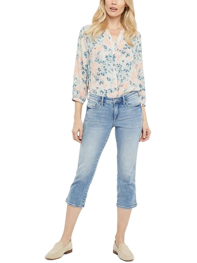 Nydj Chloe Womens High Rise Cropped Capri Jeans In Blue
