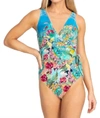 Johnny Was Mixi One Piece Multi Color Swimsuit Wrap Style In Multi