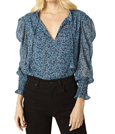 Misa Siena Top In Cerulean Ditzy In Blue