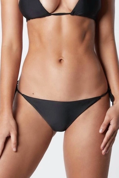 It's Now Cool Side Tie String Bikini Bottom In Black