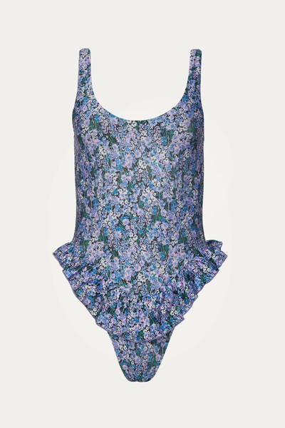 Beach Riot Willow One Piece In Ditsy Lilac In Multi